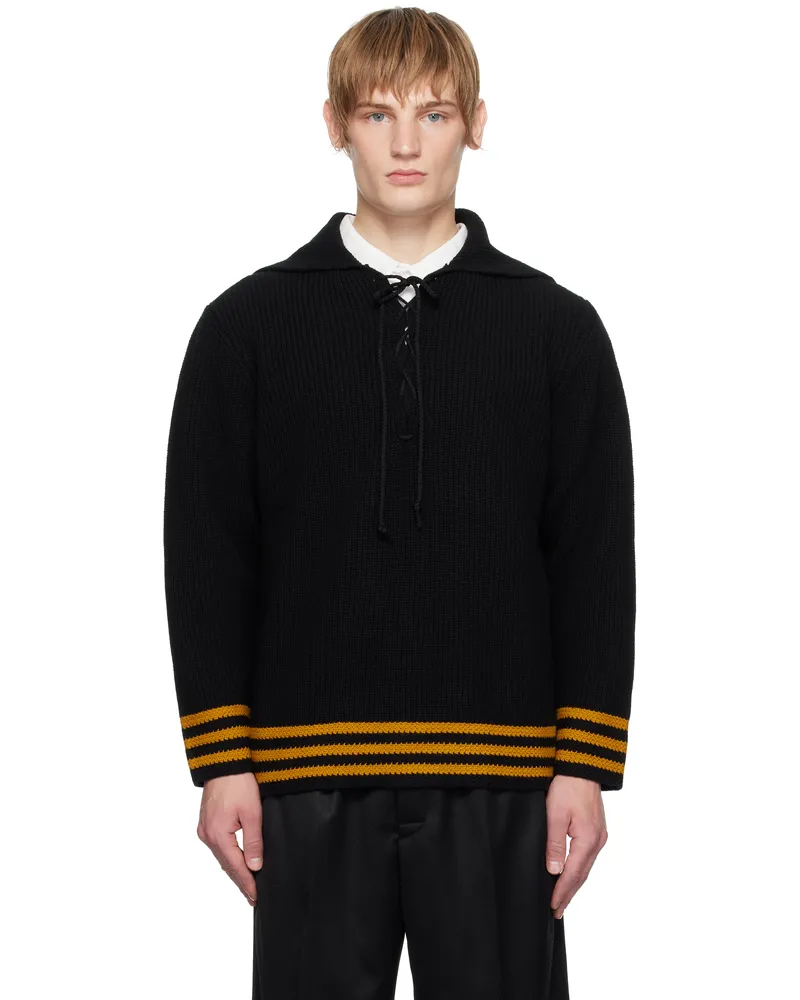 BODE Black Deck Stripe Sweater Black