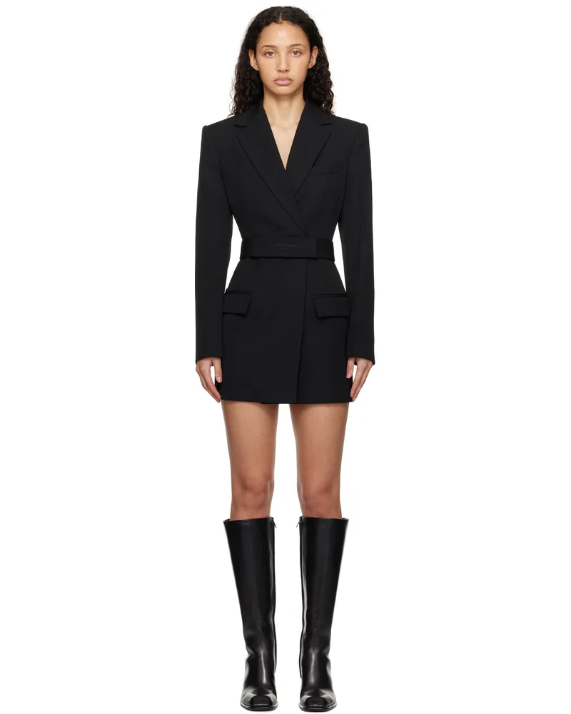 Alexander Wang Black Belted Blazer Minidress Black