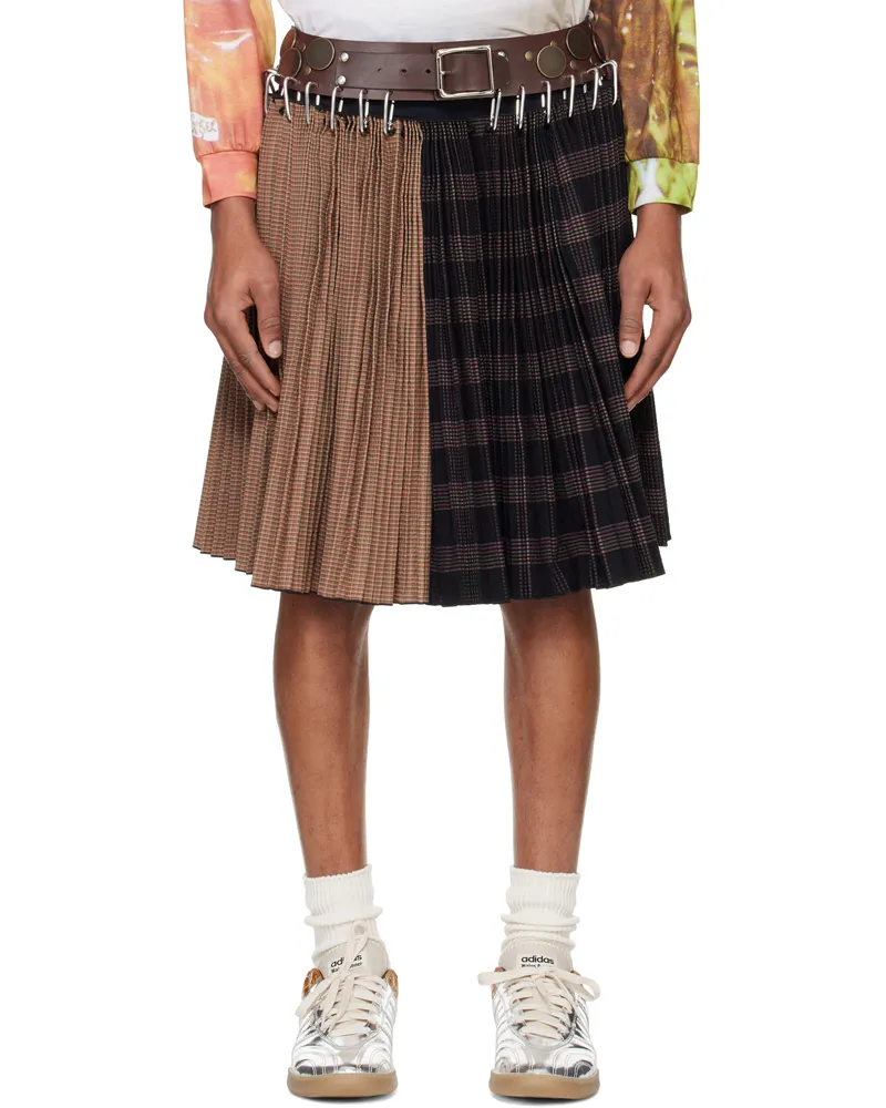CHOPOVA LOWENA Black & Brown Thunder Knee Carabiner Skirt Black