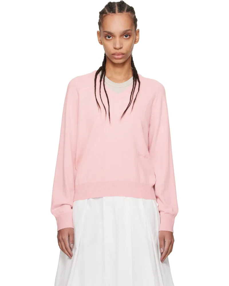 Dunst Pink Soft V-Neck Sweater Pink
