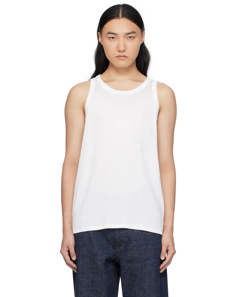 nanamica White Loopwheel COOLMAX Jersey Tank Top White