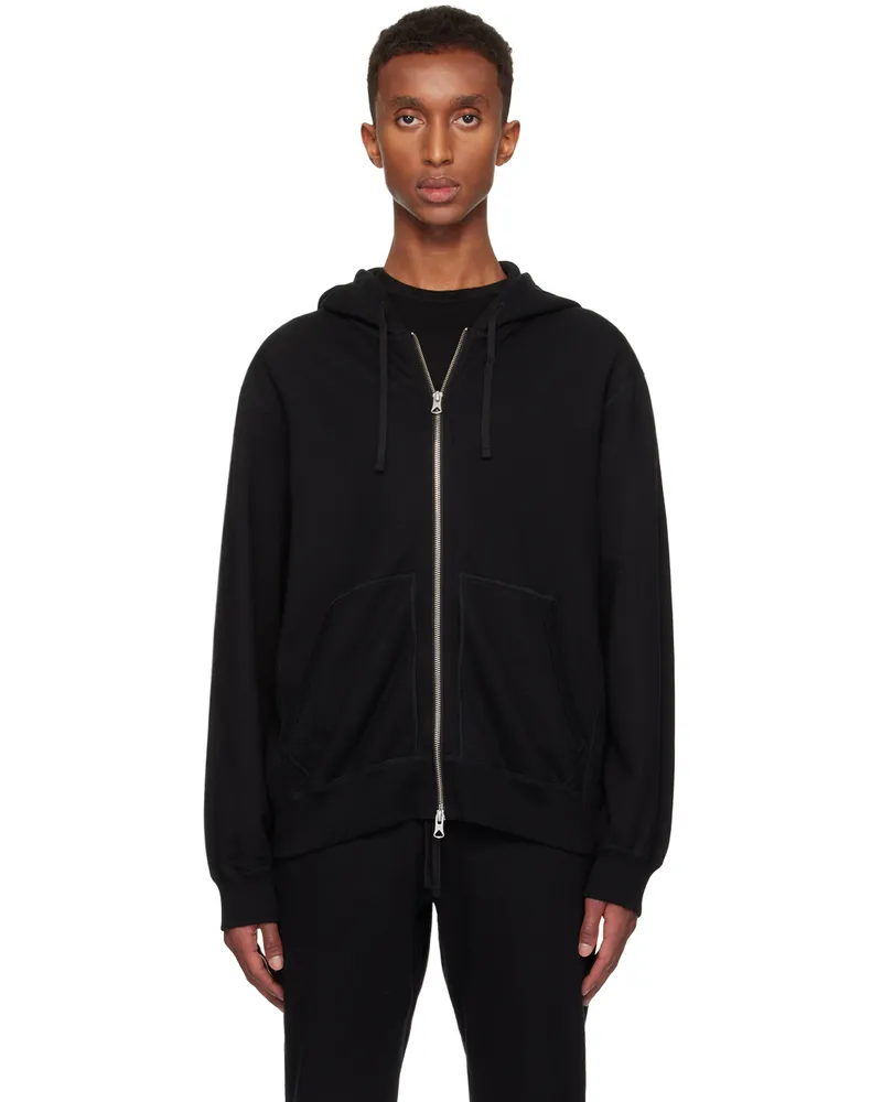 Reigning Champ Black Midweight Terry Standard Zip Hoodie 001