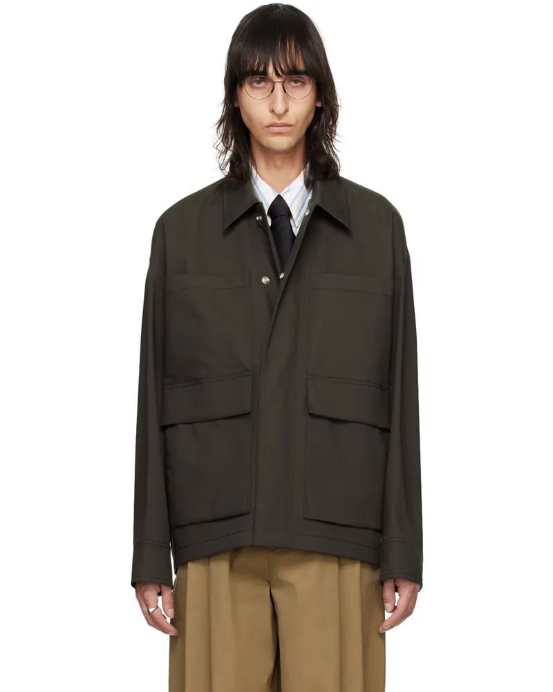 Bottega Veneta Brown Bicolor Jacket 2113-fondant