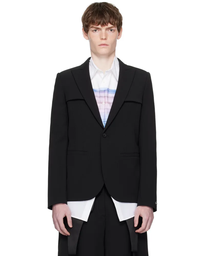 Jean Paul Gaultier Black Twill Blazer 00-black
