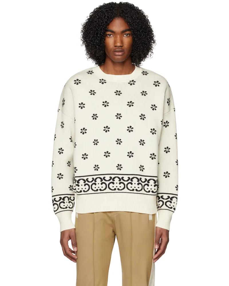 RHUDE White Jacquard Sweater 0128