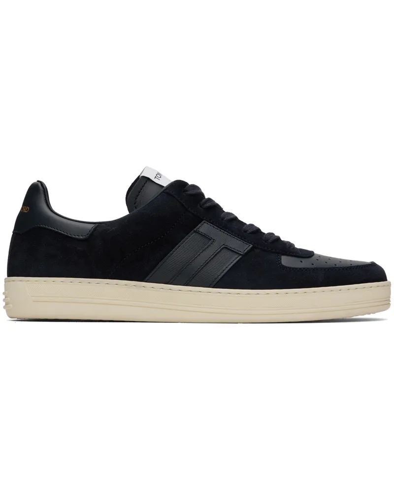 Tom Ford Navy Suede & Leather Radcliffe Sneakers Dark