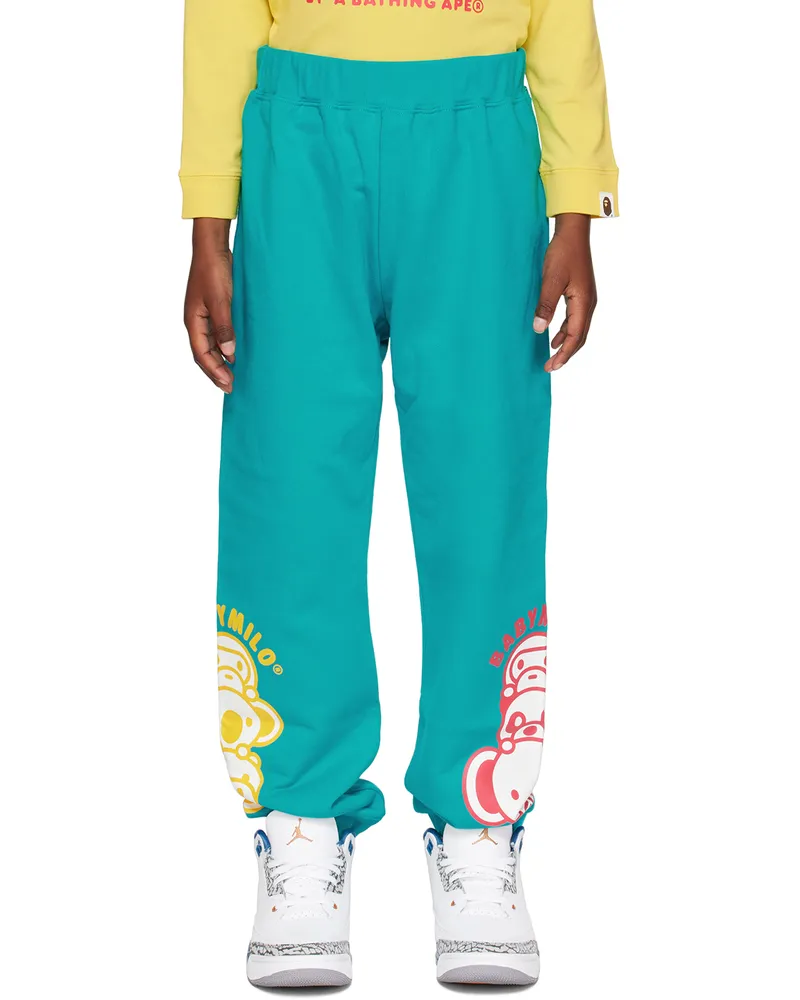 BAPE Kids Blue Baby Milo Friends Sweatpants Green