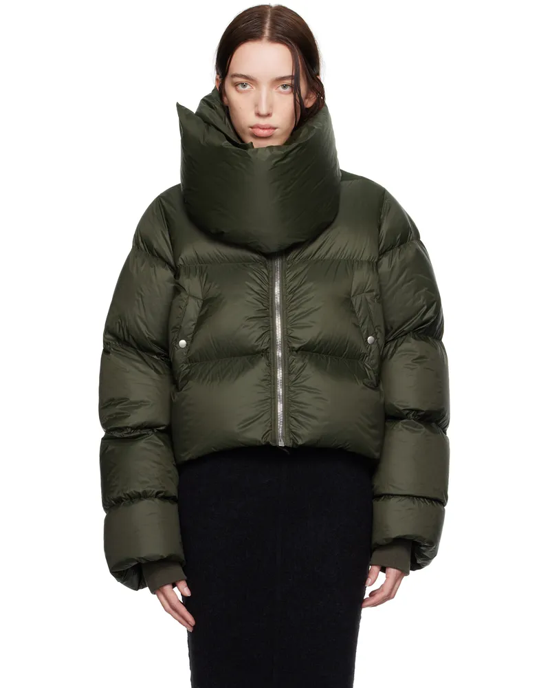 Rick Owens Green Porterville Funnel Neck Down Jacket 75