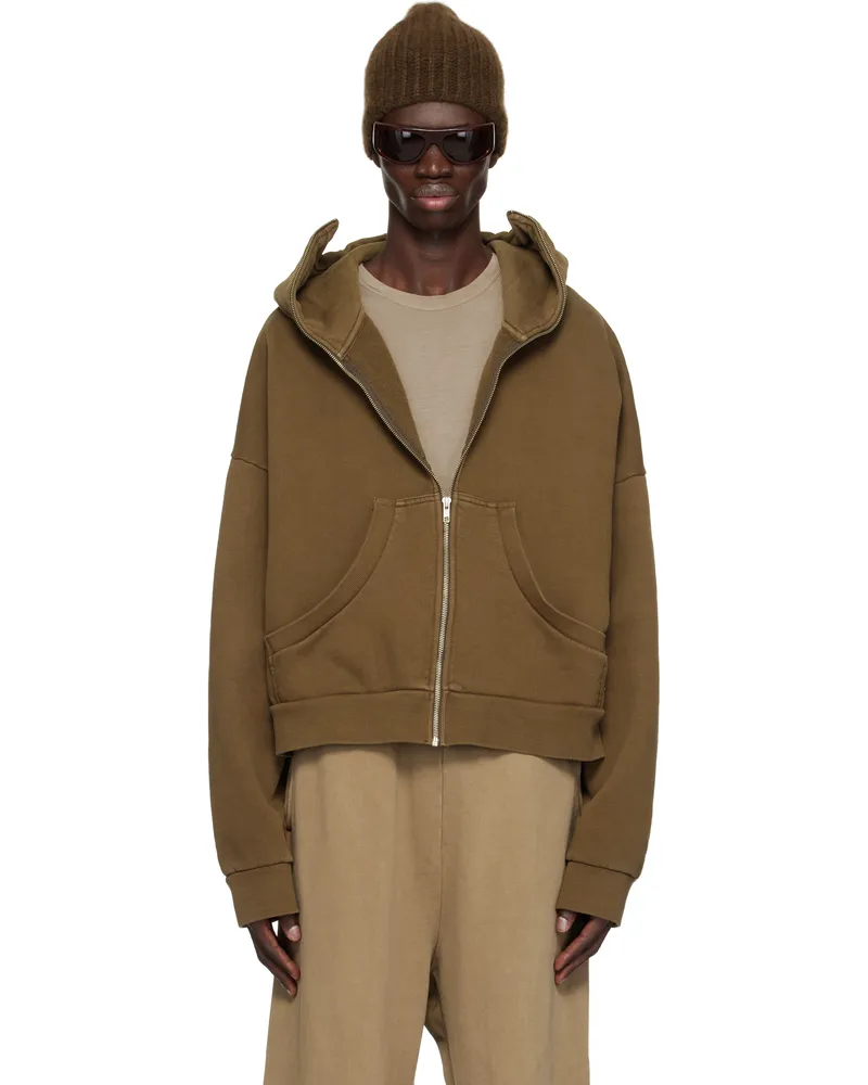 Entire Studios Brown Full Zip Hoodie Brunette