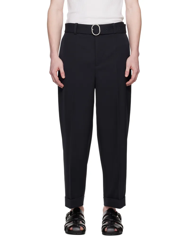 Jil Sander Navy Belted Trousers 401
