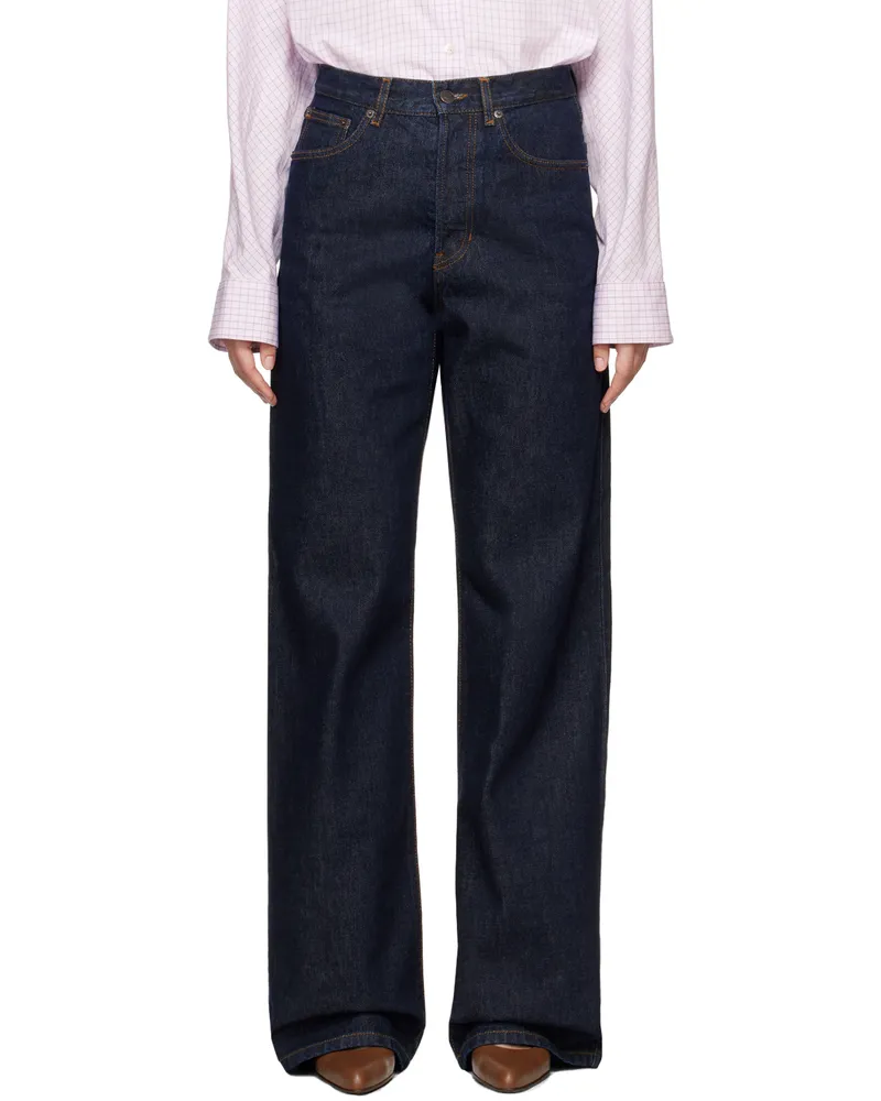 Dries van Noten Navy Straight Jeans 507