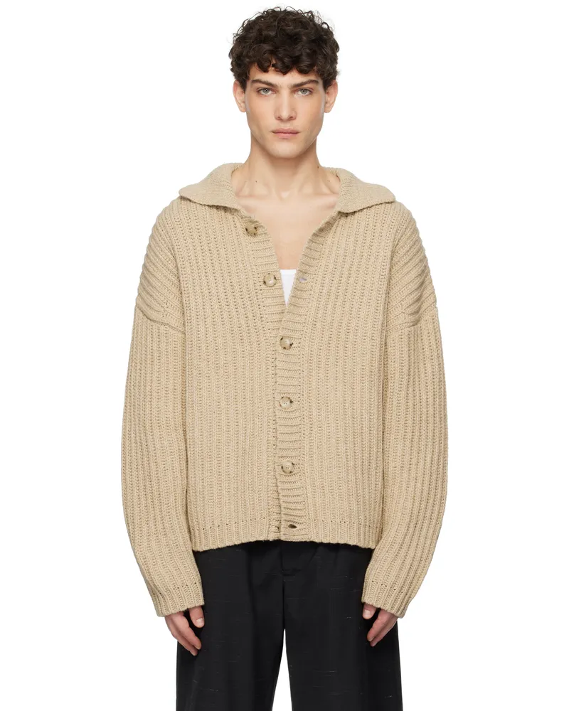 COMMAS Beige Fisherman Rib Cardigan Clay