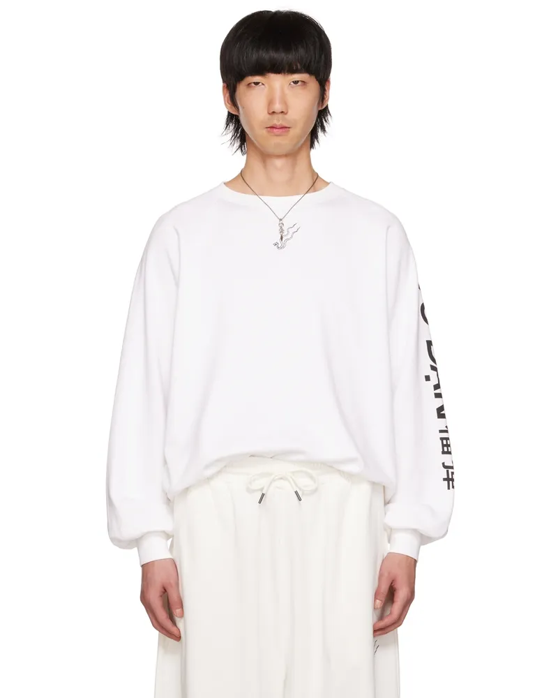 LU'U DAN White Oversized Serpent Sweatshirt White