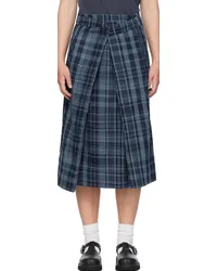 YMC Blue & Indigo George Midi Skirt 40-indigo