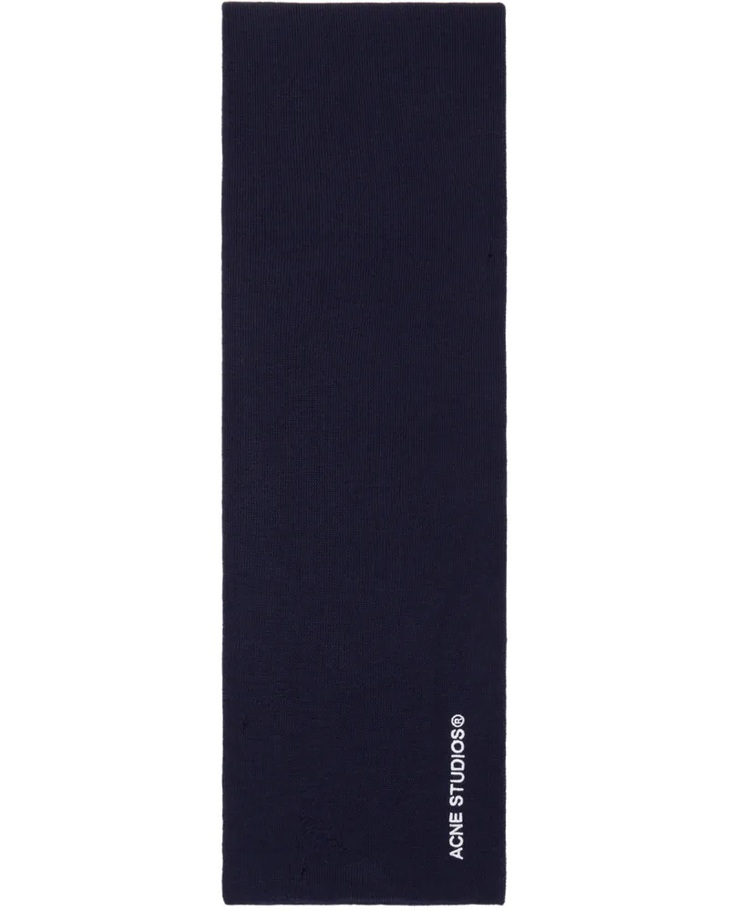 Acne Studios Navy Kornoto Vintage Scarf Bg3