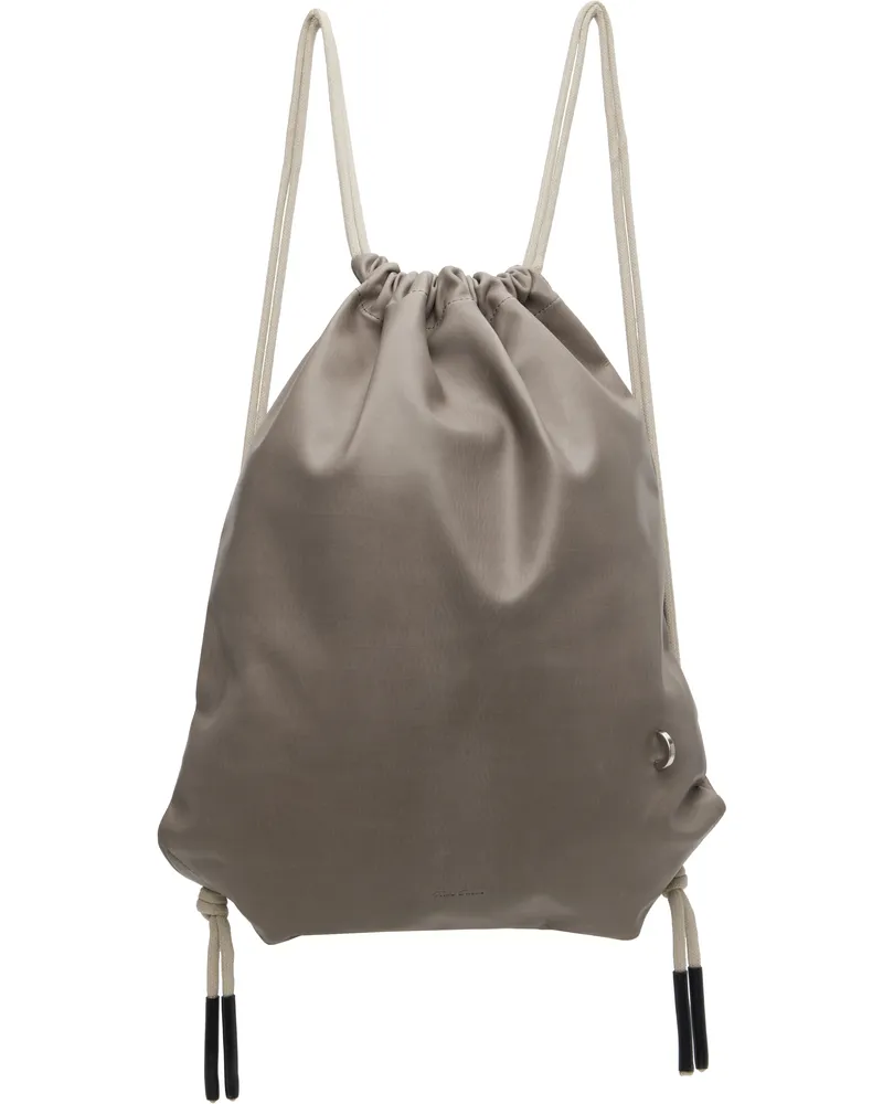 Rick Owens Gray & Off-White Concordians Drawstring Backpack 3408