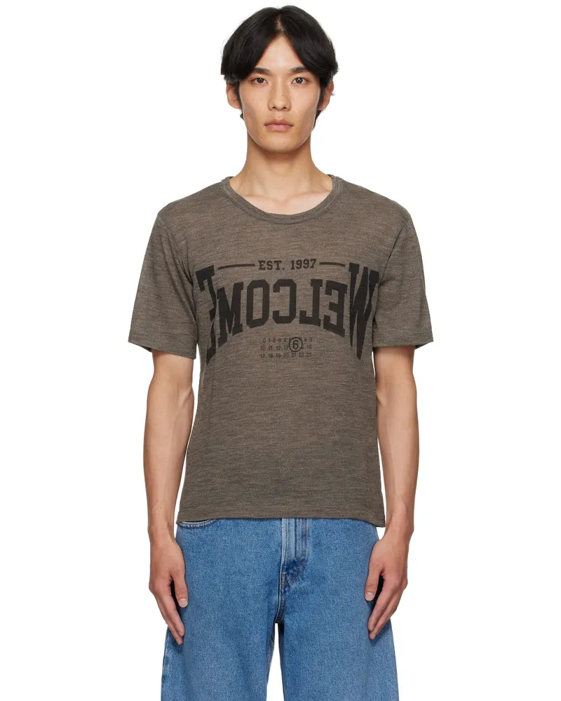 Maison Margiela Taupe 'Welcome' T-shirt 809