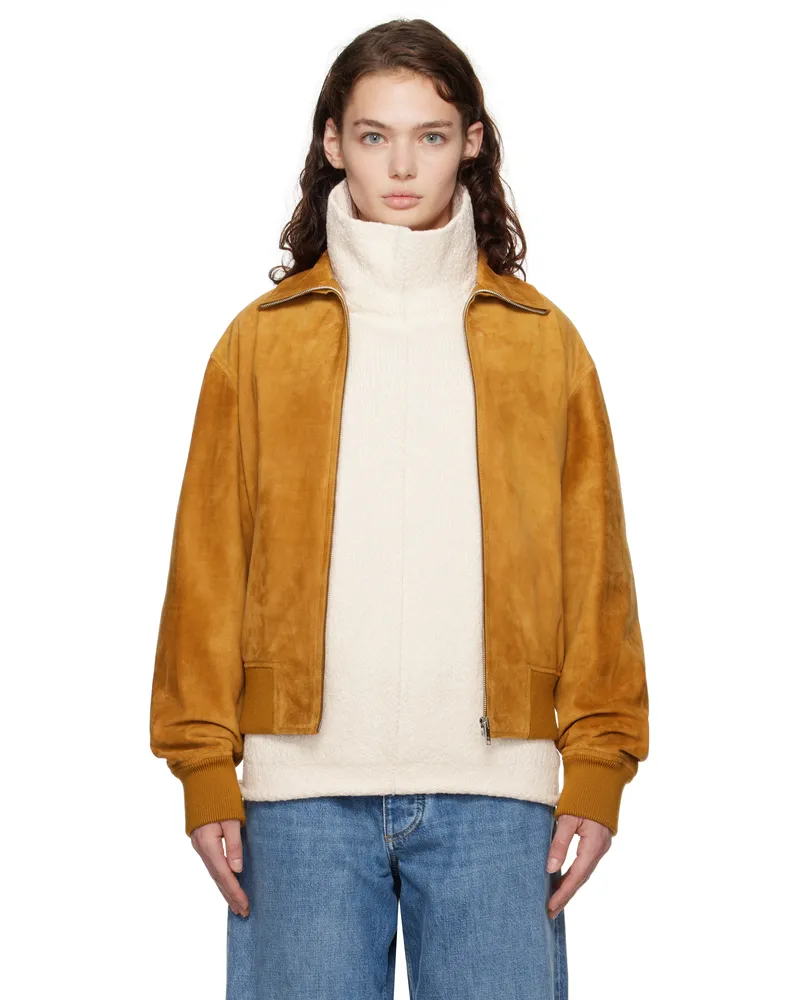 Bottega Veneta Tan Calfskin Suede Jacket 7004