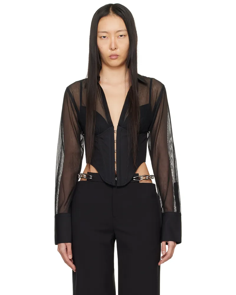 Dion Lee Black Grid Shirt Black
