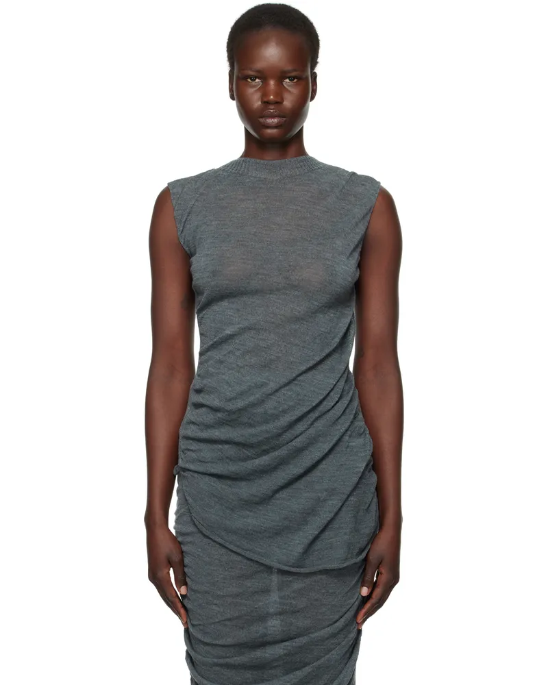 Issey Miyake Gray Ambiguous Wool Top 18