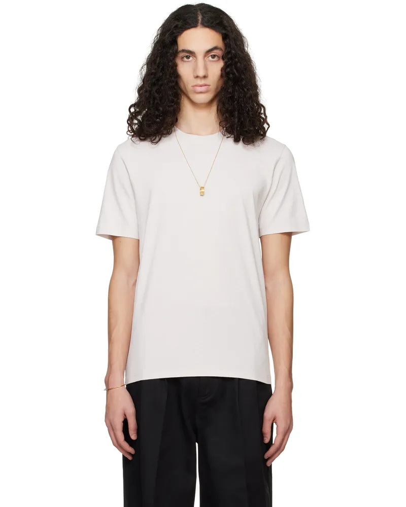 Maison Margiela Three-Pack Beige Cotton T-shirts 968