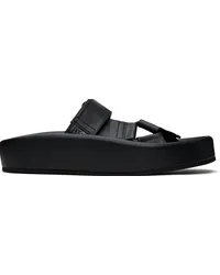 Maison Margiela Black Webbing Slip-On Platform Sandals Tblack