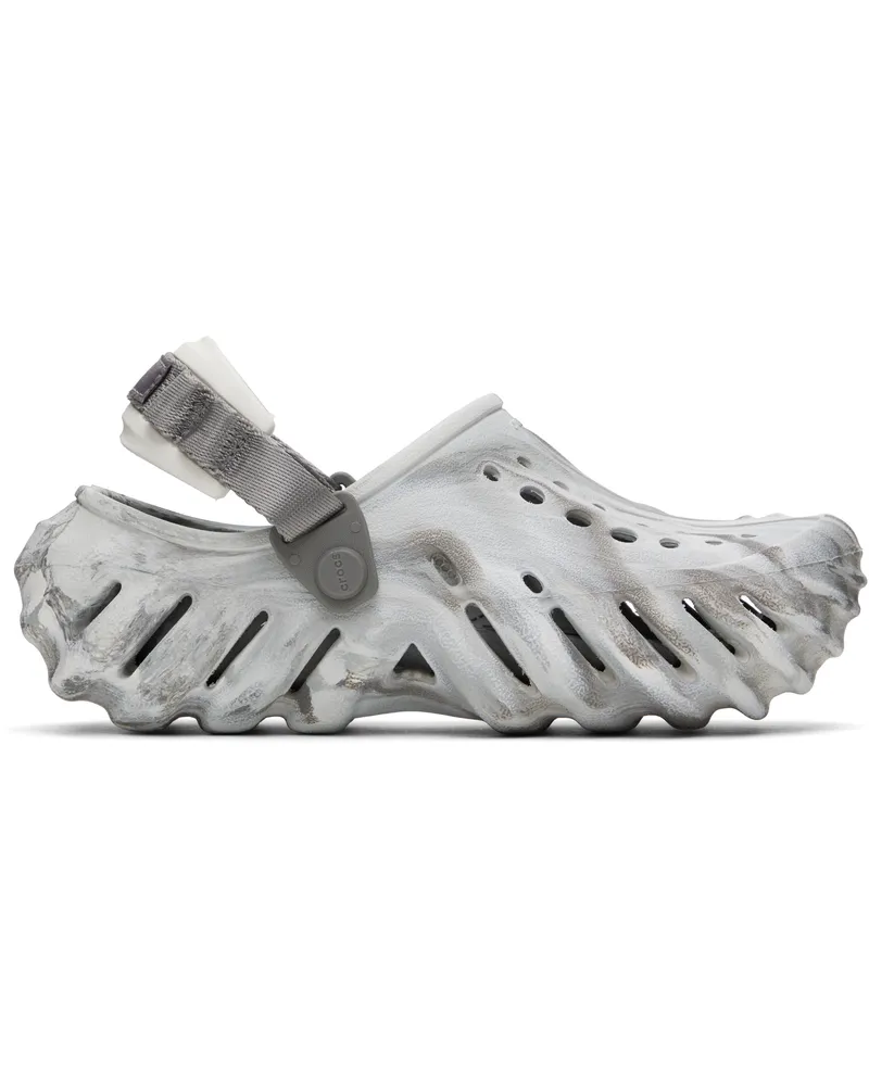 Crocs White & Gray Echo Marbled Clogs Moonlight
