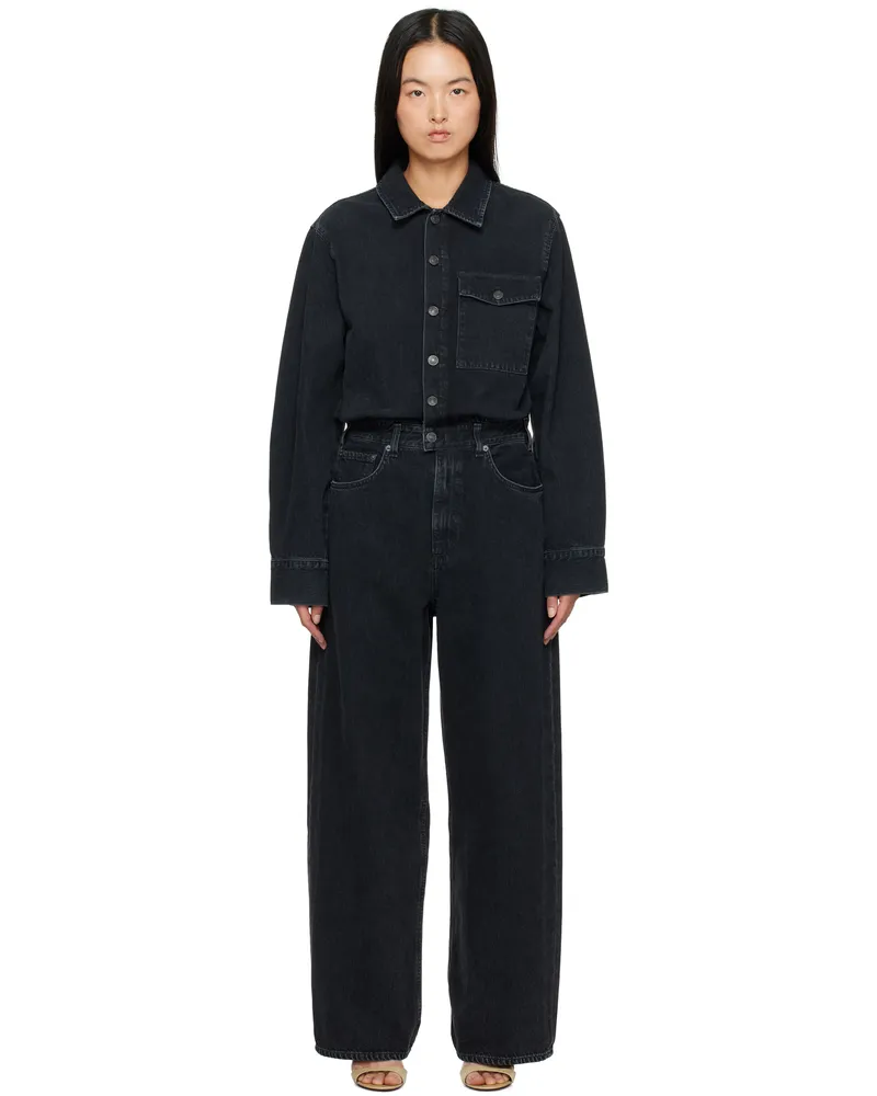 AGOLDE Black Tane Denim Jumpsuit Spider