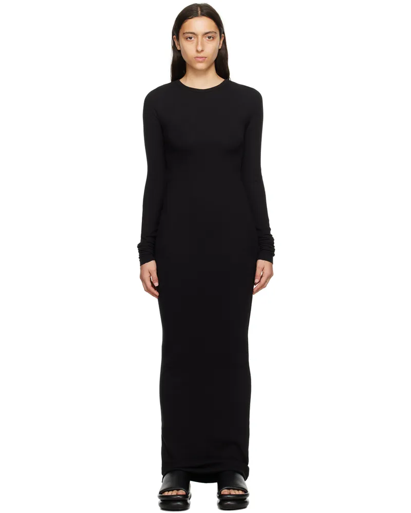 ÉTERNE Black Crewneck Maxi Dress Black