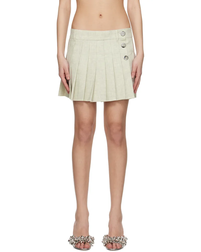 Paco Rabanne Beige Mottled Wool Miniskirt M126