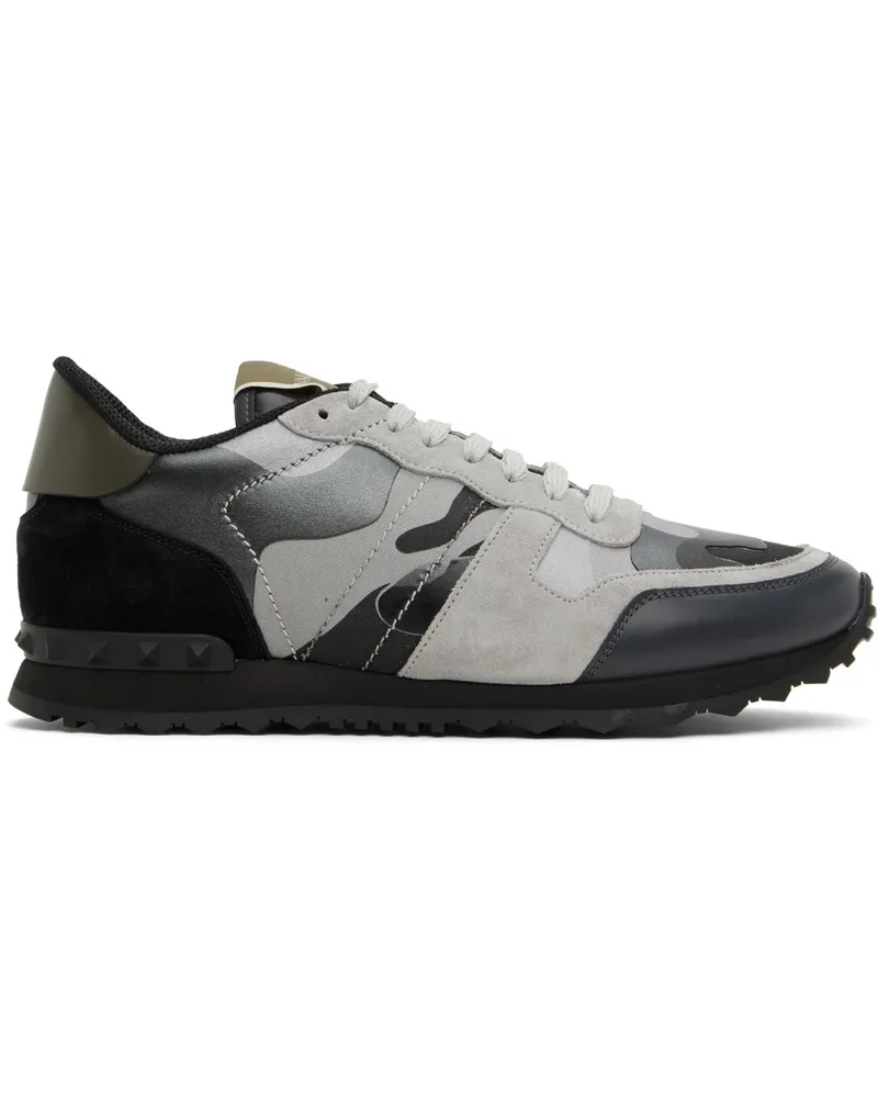 Valentino Garavani Black & Gray Rockrunner Sneakers Ij7