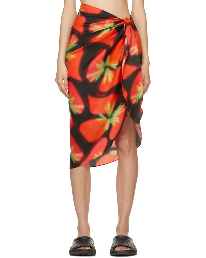 Louisa Ballou Multicolor Lightweight Sarong Skirt Pink