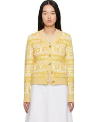 Ganni Yellow Button Cardigan Maize