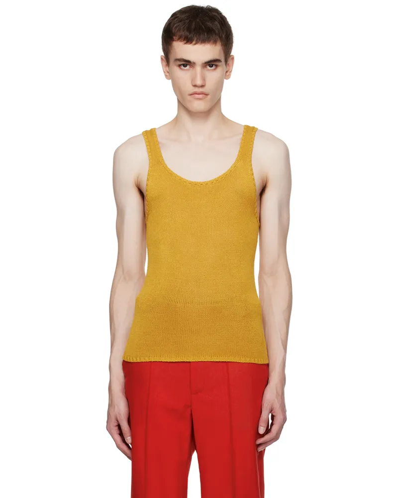 SITUATIONIST SSENSE Exclusive Yellow Scoop Neck Tank Top Yellow
