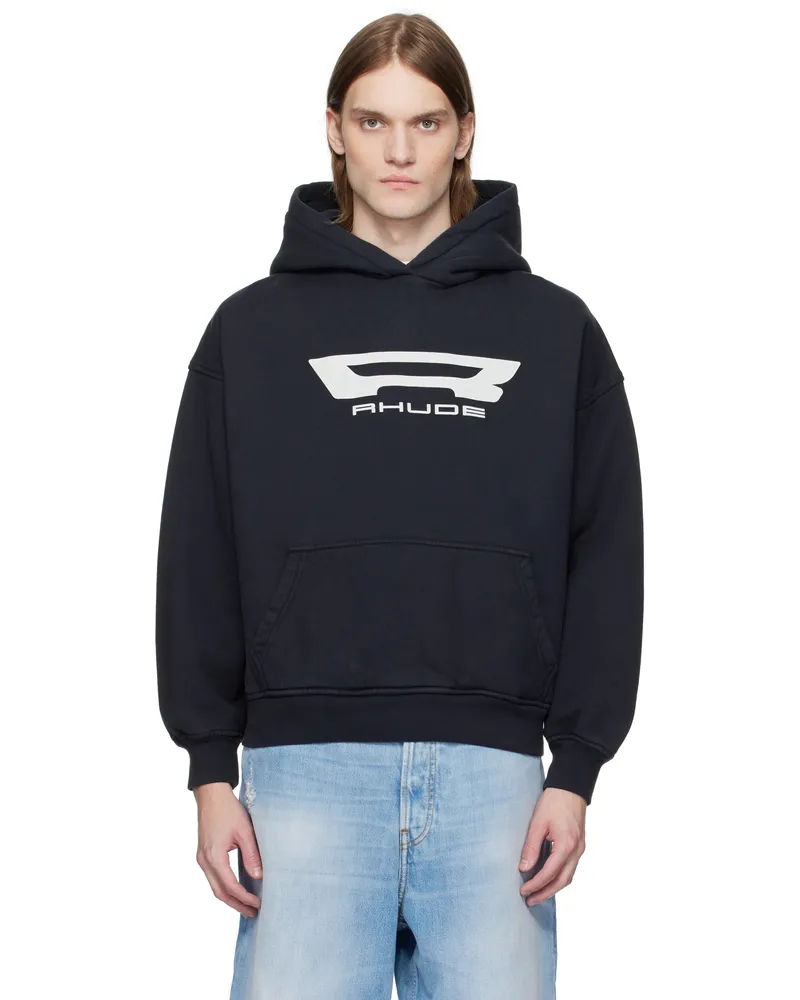 RHUDE Black Campione Hoodie Vtg