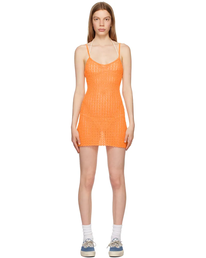 ERL Orange Scalloped Minidress Orange