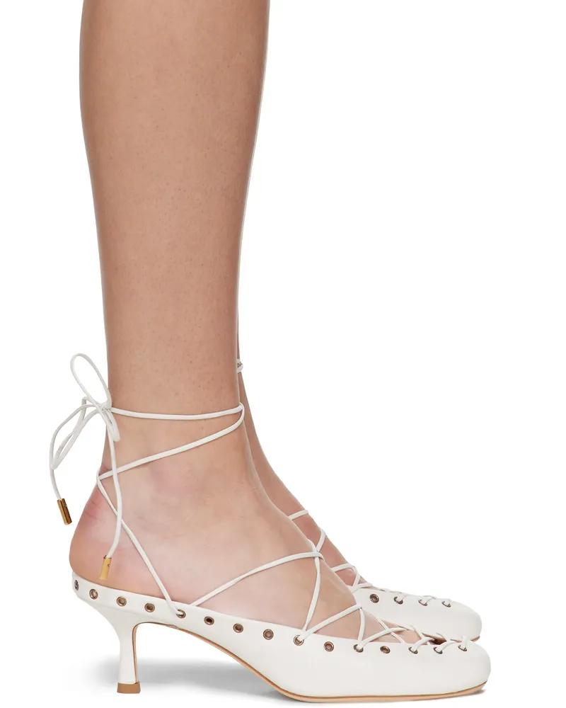 Chloé White 'Chloé' Ghillies Mules 101
