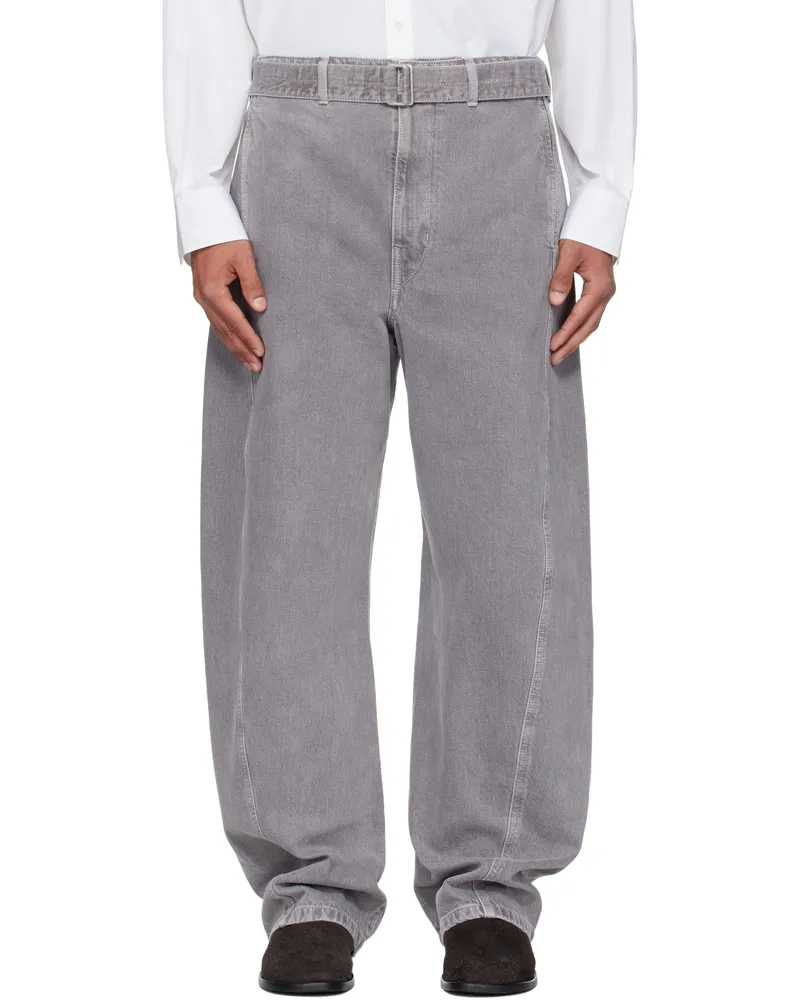 Christophe Lemaire Gray Twisted Belted Jeans Pu828