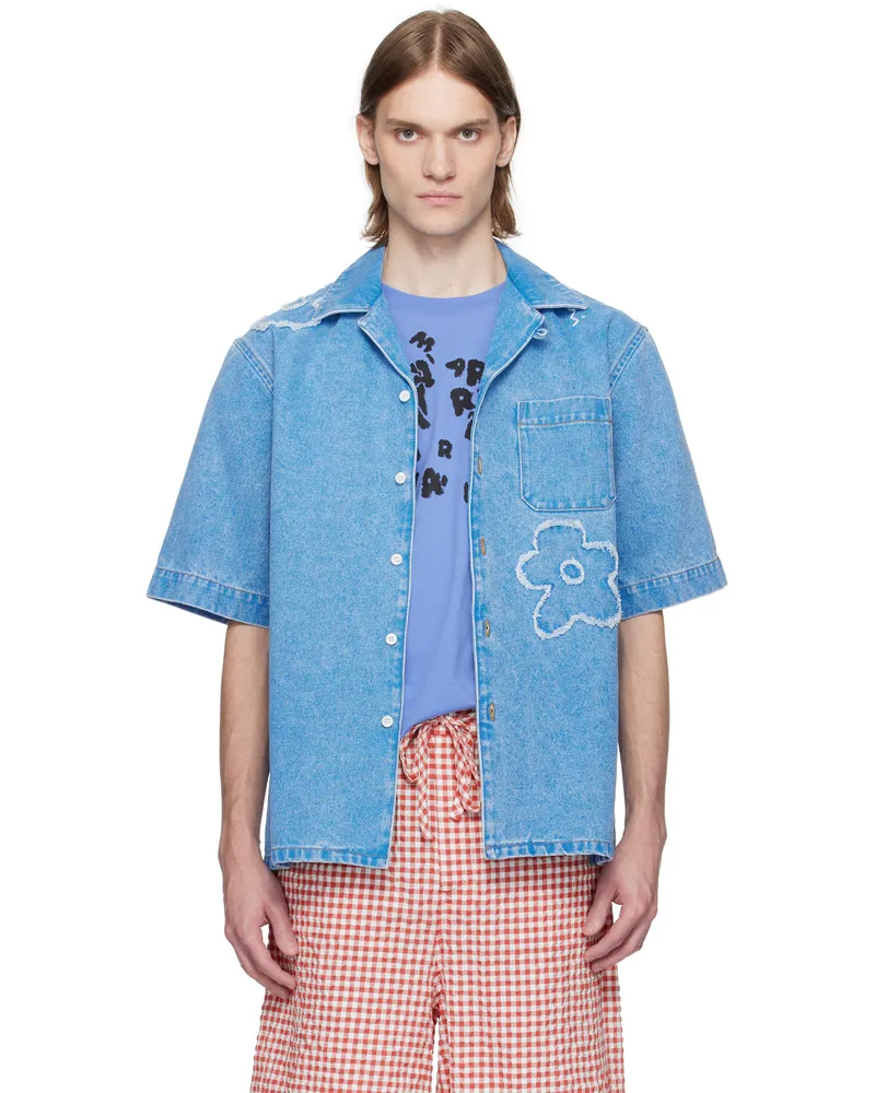 Marni Blue Bowling Denim Shirt Pcb44