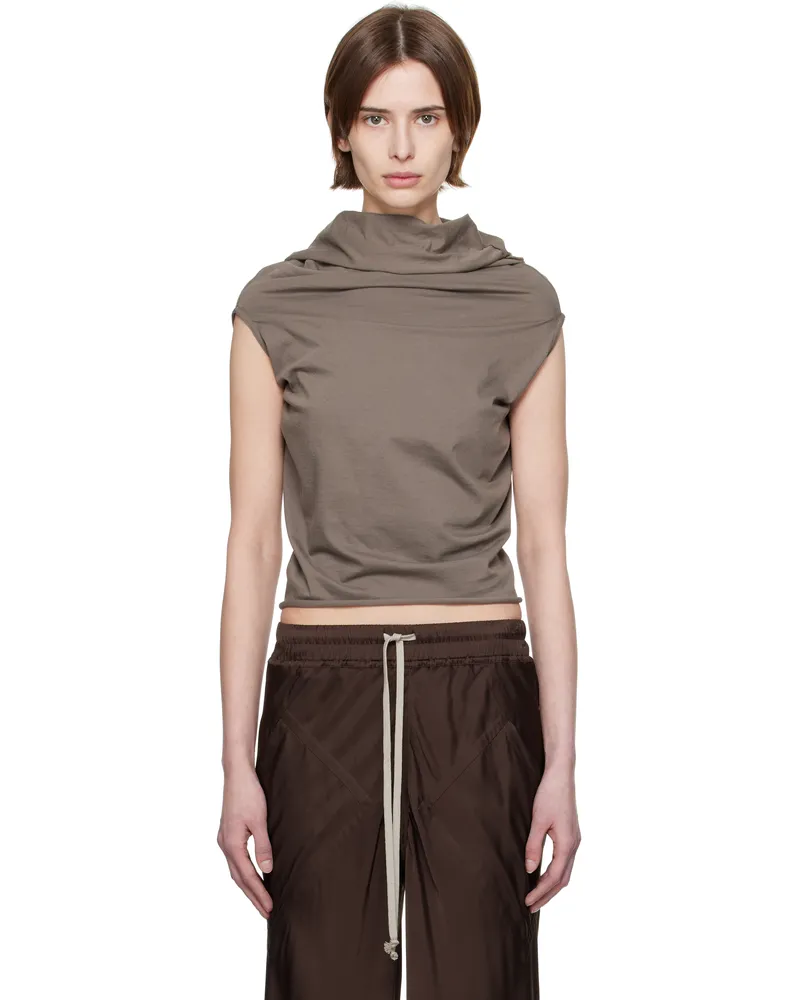 Rick Owens Gray Hollywood Jersey Shroud T-shirt 34