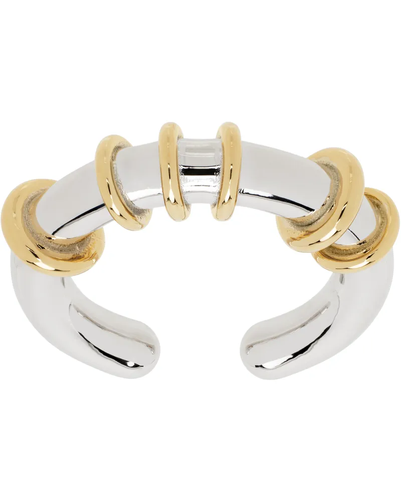 WE 11 DONE Silver & Gold Hoop Ring Silver