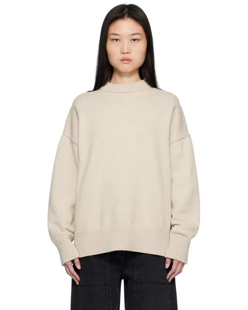 Co Beige Boyfriend Crew Sweater 261