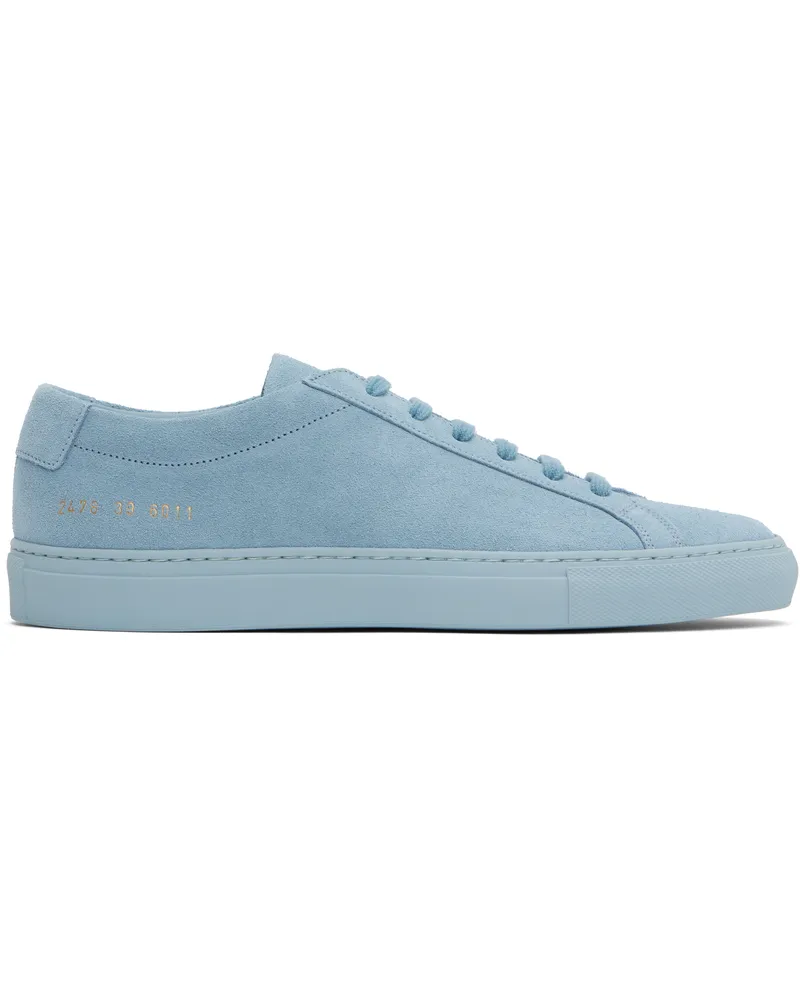 Common Projects Blue Achilles Tonal Suede Sneakers 6011