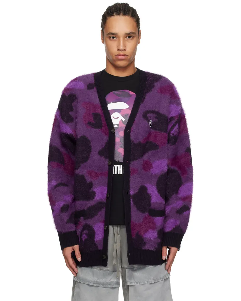 BAPE Purple Color Camo Cardigan Purple