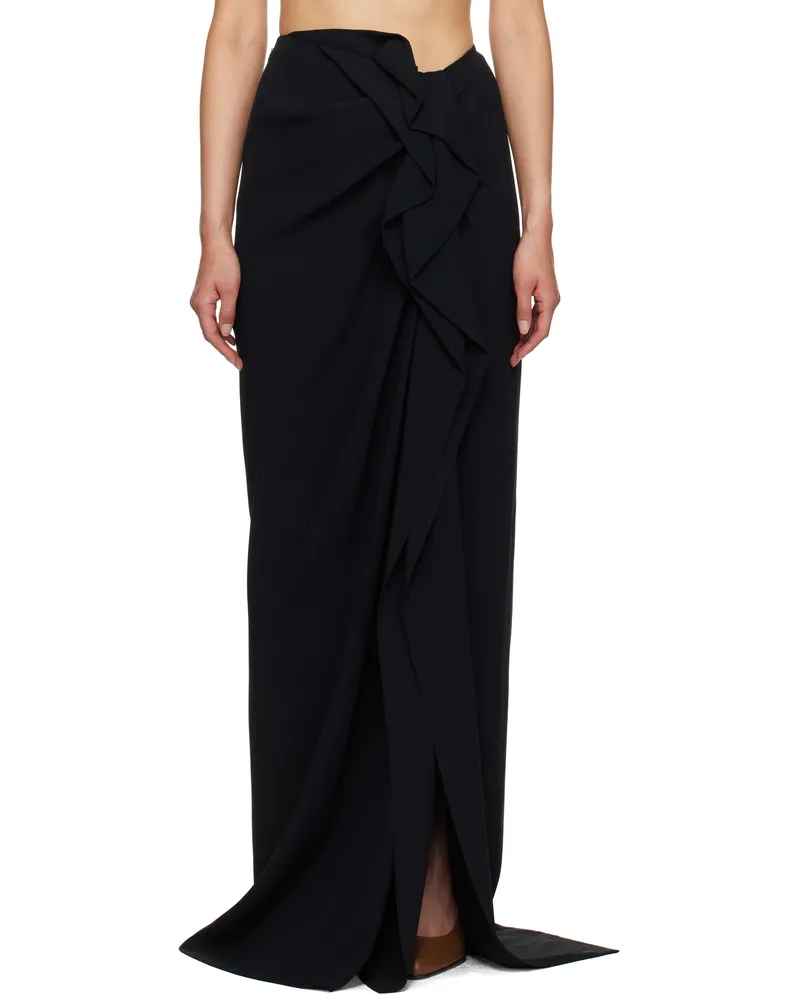 Dries van Noten Black Crêpe Maxi Skirt 900