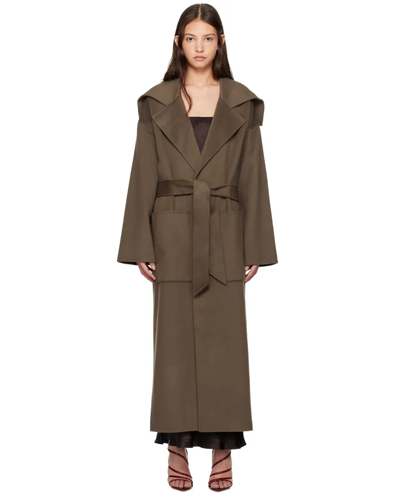 Nanushka Brown Ruta Coat Chocolate