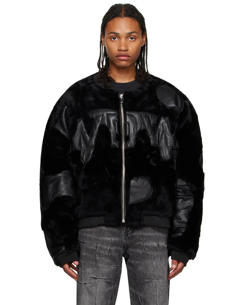 WHO DECIDES WAR Black WDW Digi Shearling Bomber Jacket Coal