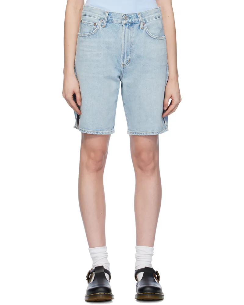 AGOLDE Blue Vida Denim Shorts Fragment