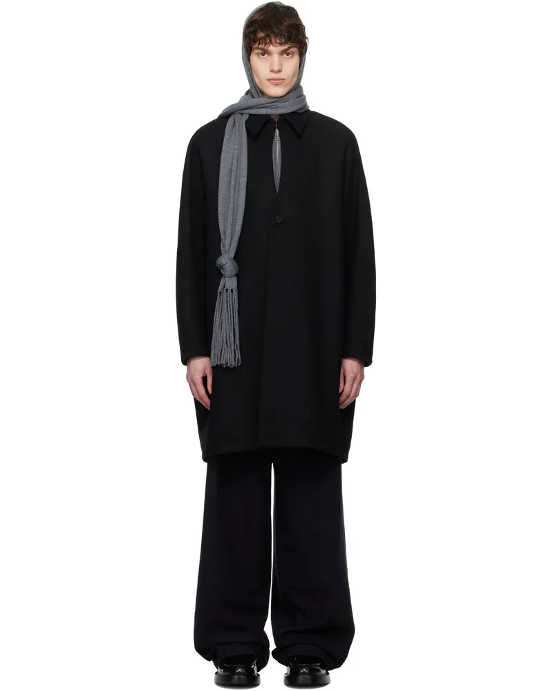 AARON ESH Black Keyhole Coat Black