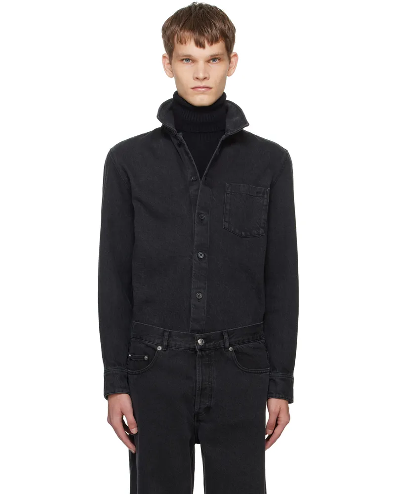 A.P.C. Black Vittorio Denim Shirt Lze